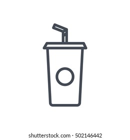 Soda Icon Outlined Fast Food