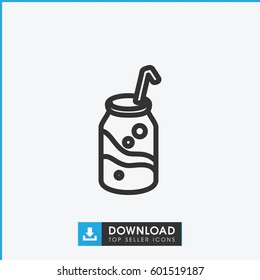 soda icon. simple outline soda vector icon. on white background.