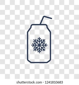 Soda icon. Trendy linear Soda logo concept on transparent background from Christmas collection