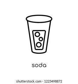 soda icon. Trendy modern flat linear vector soda icon on white background from thin line Christmas collection, outline vector illustration