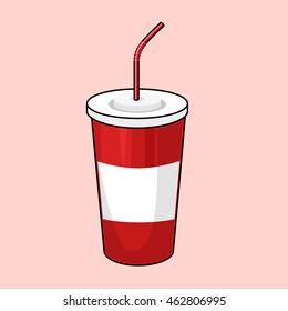 Soda icon vector illustration. Soda red glass