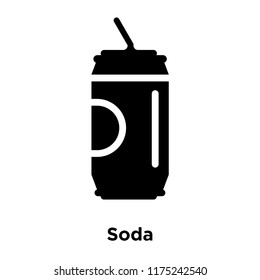 Soda icon vector isolated on white background, logo concept of Soda sign on transparent background, filled black symbol