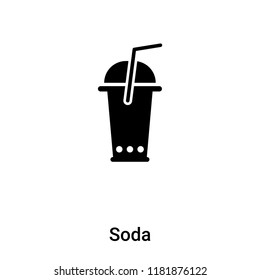 Soda icon vector isolated on white background, logo concept of Soda sign on transparent background, filled black symbol
