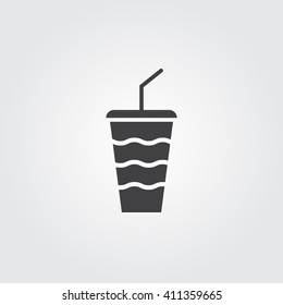 Soda icon vector, solid illustration, pictogram isolated on gray