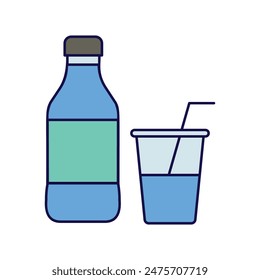 soda icon with white background vector stock illustration