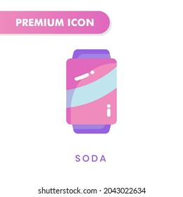 soda icon for your website design, logo, app, UI. Vector graphics illustration and editable stroke. soda icon flat design.