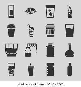 Soda icons set. set of 16 soda filled icons such as canister, bottle, drink