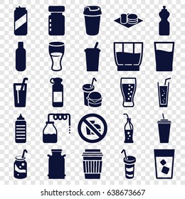 Soda icons set. set of 25 soda filled icons such as canister, bottle, drink, burger and drink, no fast food