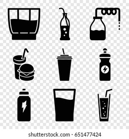 Soda icons set. set of 9 soda filled icons such as canister, drink