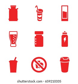 Soda icons set. set of 9 soda filled icons such as canister, drink, soda, no fast food, energetic drink