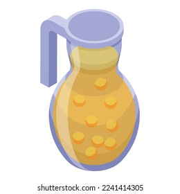 Soda jug icon isometric vector. Food cake. Bread menu