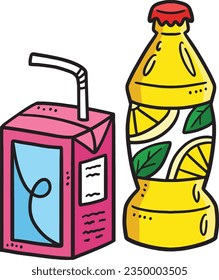 Soda Juice Cartoon Colored Clipart Illustration