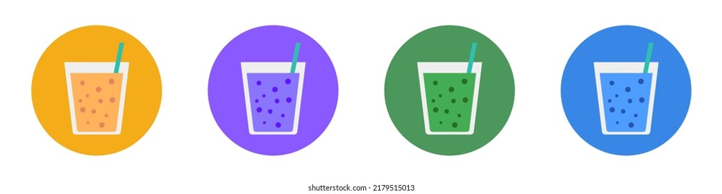 Soda juice icon set. Vector.