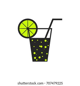 Soda lemonade flat icon. Vector logo