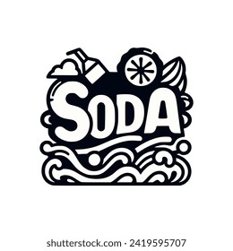 soda lettering vector illustration template design