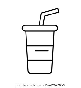 Soda Line Editable Stroke Icon. Fast-food And Drinks Themes Vector Illustration