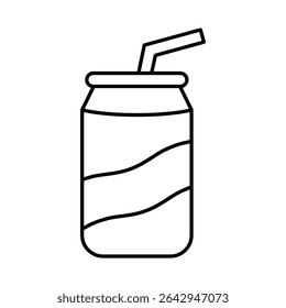 Soda Line Editable Stroke Icon. Fast-food And Drinks Themes Vector Illustration