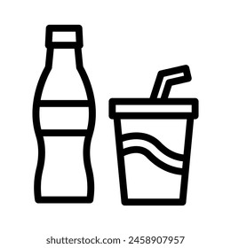 soda line icon illustration vector graphic. Simple element illustration vector graphic, suitable for app, websites, and presentations isolated on white background