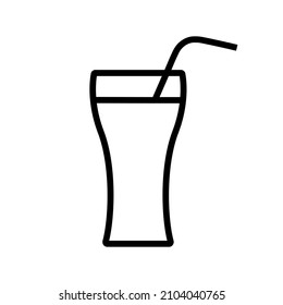 Soda line icon, vector logo isolated on white background