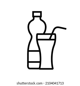 Soda line icon, vector logo isolated on white background