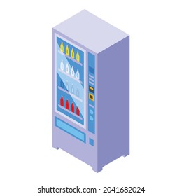 Soda Machine Icon Isometric Vector. Water Drink. Factory Machinery