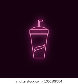 Soda, neon, icon. Theater ruby color neon ui ux icon. Theater sign logo vector - Vector