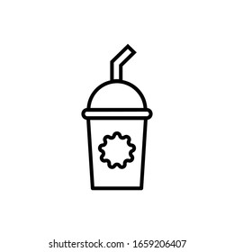 Soda with outline icon vector