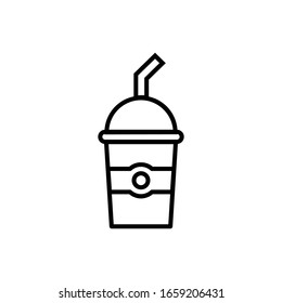Soda with outline icon vector