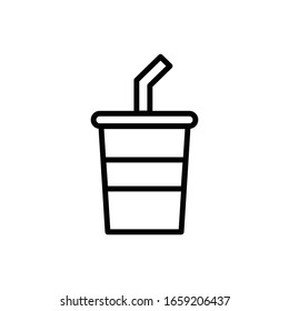 Soda with outline icon vector