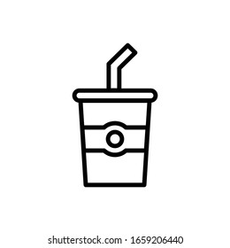 Soda with outline icon vector