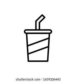 Soda with outline icon vector