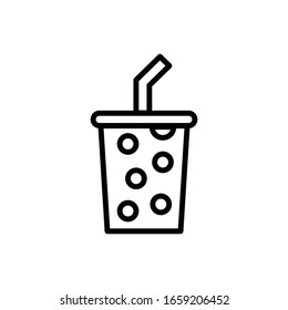 Soda with outline icon vector