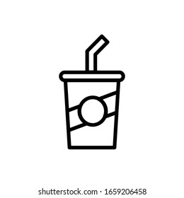 Soda with outline icon vector