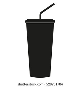 Soda Paper Cup With Straw Isolated Icon