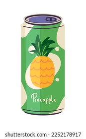 soda pineapple can beverage icon isolated