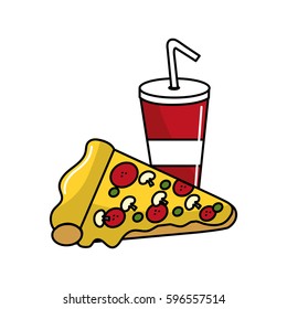 soda and pizza background icon