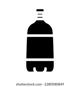 soda plastic bottle glyph icon vector. soda plastic bottle sign. isolated symbol illustration