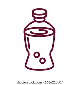 Icono de botella de plástico sobre fondo blanco, icono de estilo de línea, ilustración vectorial