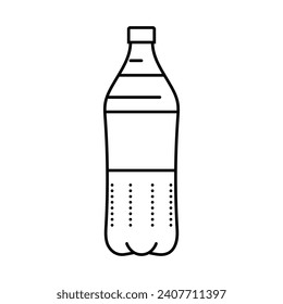 soda plastic bottle line icon vector. soda plastic bottle sign. isolated contour symbol black illustration