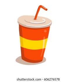 Soda plastic cup drink. Good for menu design. Vector illustration