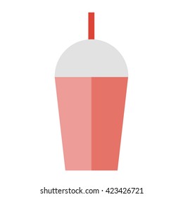 Soda in a plastic Cup. Flat icon.