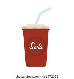 soda plastic cup isolated flat icon design