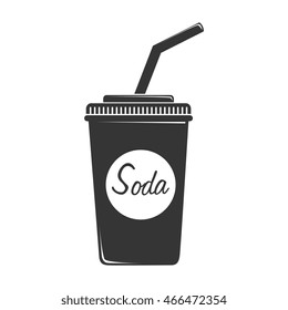 soda plastic cup isolated flat icon design