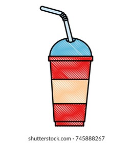 soda in plastic cup and straw