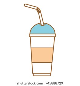 soda in plastic cup and straw