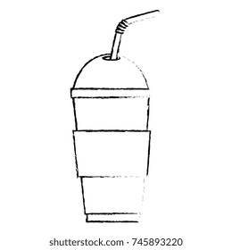 soda in plastic cup and straw