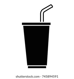 soda in plastic cup and straw