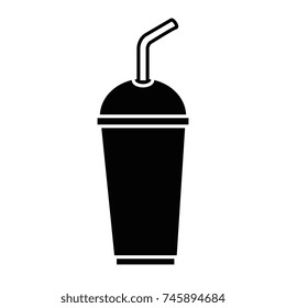 soda in plastic cup and straw