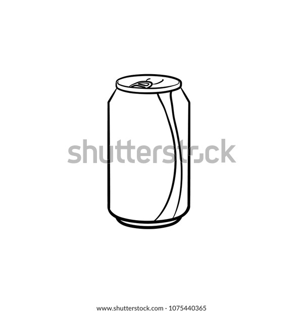 Soda Pop Can Hand Drawn Outline Stock Vector (Royalty Free) 1075440365