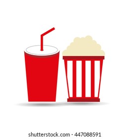 soda and pop corn  isolated icon design, vector illustration  graphic 